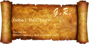 Gebei Róbert névjegykártya
